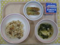 きんぴらずし、ちくわの磯部揚げ、すまし汁