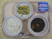 ご飯、マーボー豆腐、切干し大根の中華サラダ