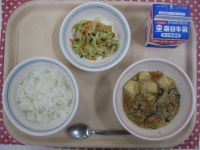 ご飯、豆腐の中華煮、バンバンジー