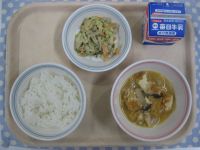 ご飯、厚揚げの野菜あんかけ、ごぼうサラダ
