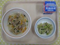 豚丼、えだまめとツナのサラダ