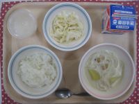 ☆☆お燈まつり献立☆☆ご飯、ホワイトシチュー、大根サラダ、カルピス寒天